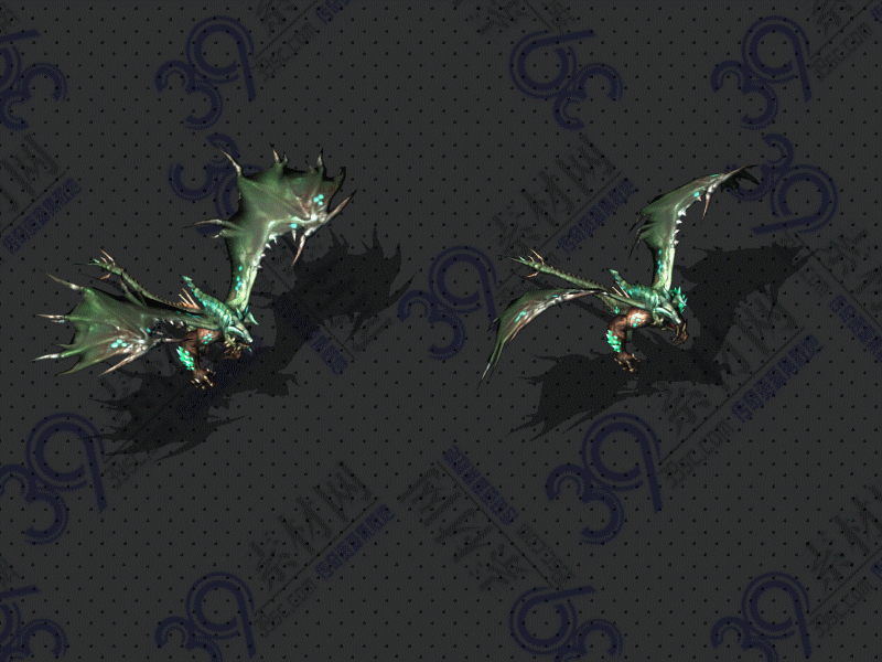 传奇绿毒龙怪物素材Y002-N25Y6R3--GW-064